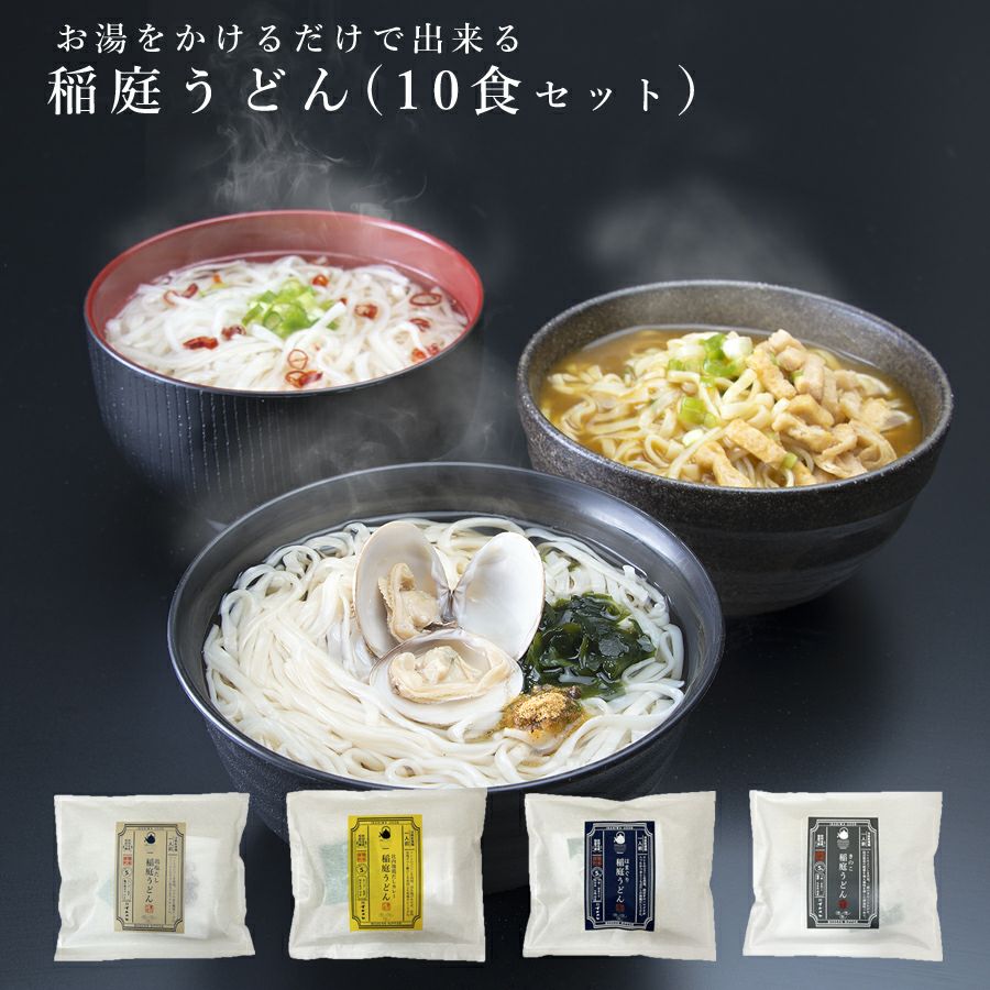 お湯をかけるだけで出来る稲庭うどんシリーズ（10食セット）
