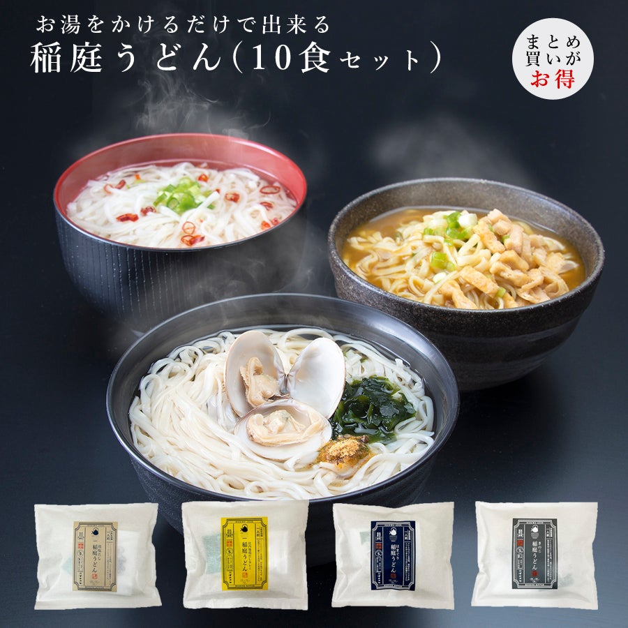 お湯をかけるだけで出来る稲庭うどんシリーズ（10食セット）